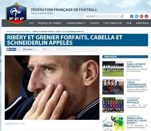 Federação Francesa anuncia corte de Ribéry 
