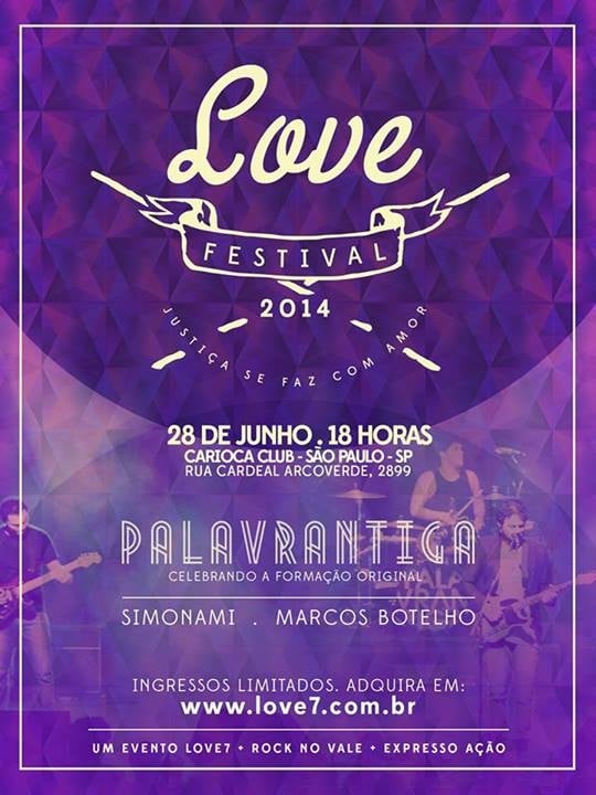 Palavrantiga, Simonami e Marcos Botelho estarão no "Love Festival" 