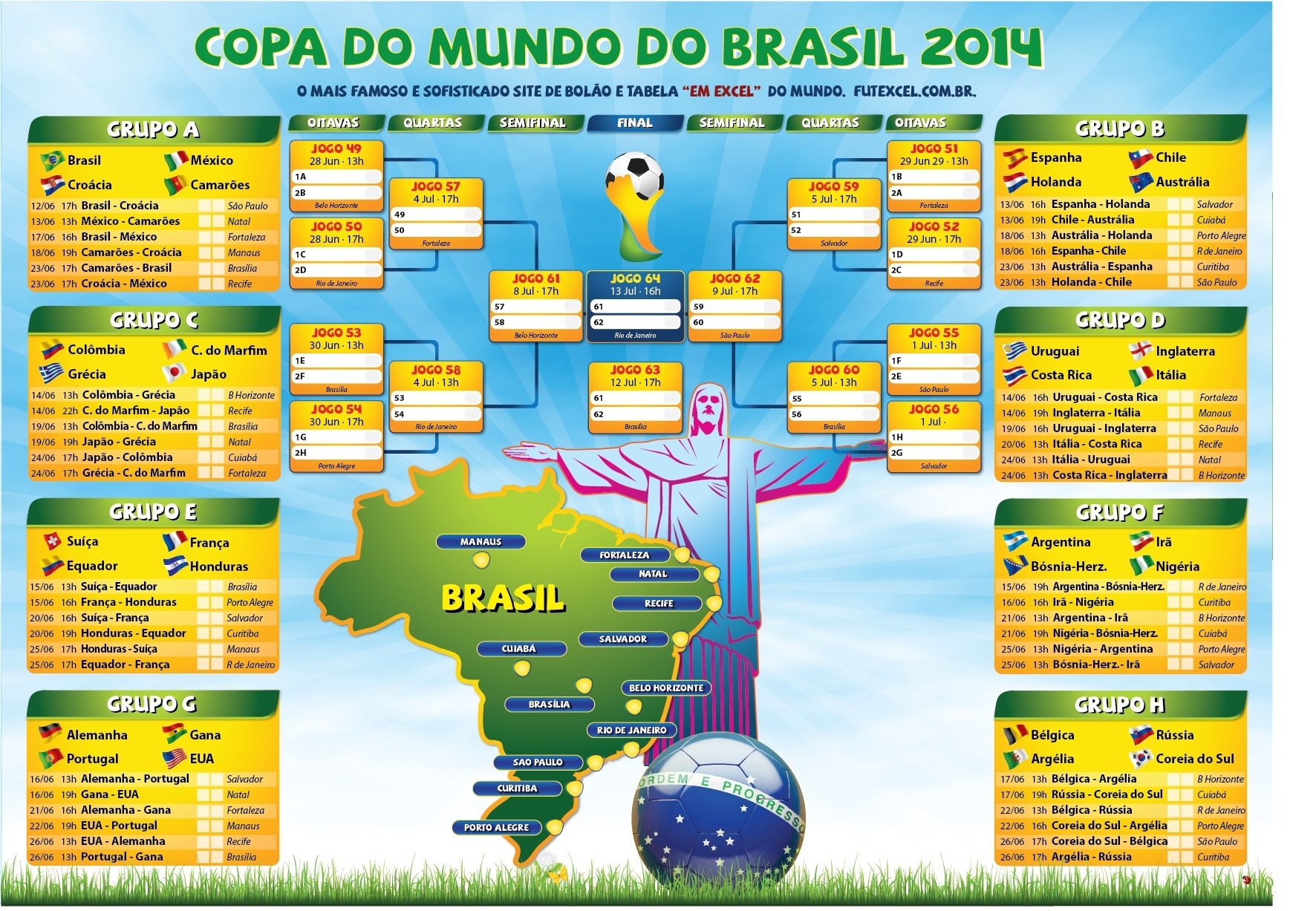 Tabela da Copa do Mundo 2014  Copa do mundo fifa 2014, Copa do mundo 2014,  Copa do mundo fifa