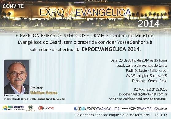 Ednilton Soares será o preletor na cerimônia de abertura da ExpoEvangélica 2014