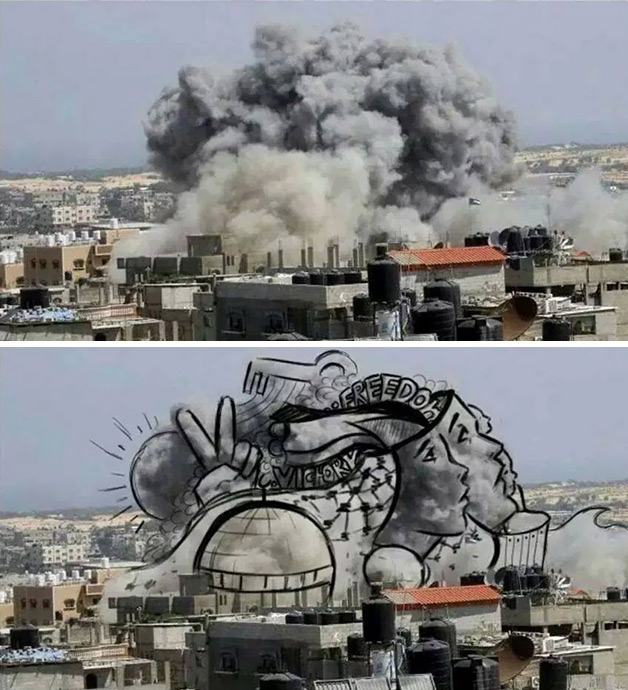 Explosão _ Faixa de Gaza _ arte 01