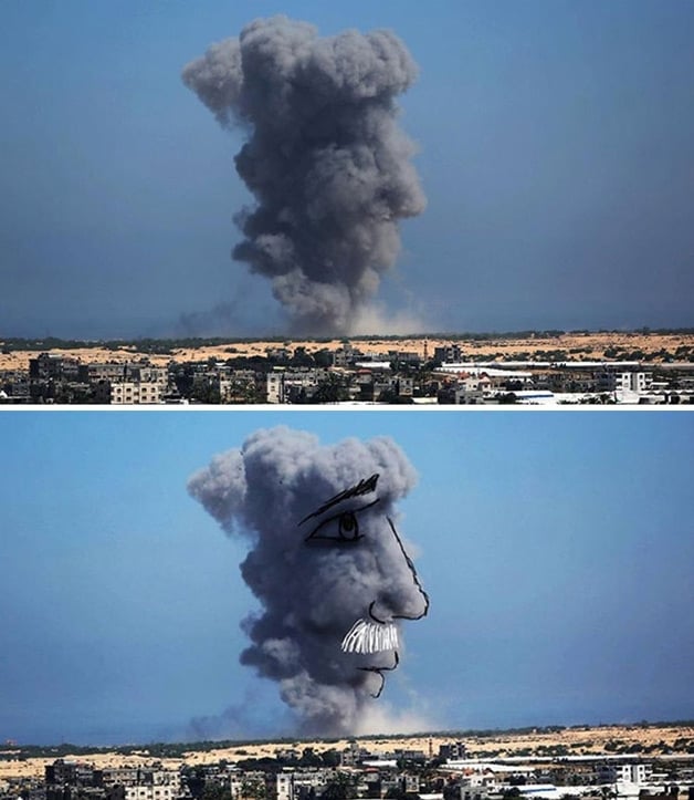 Explosão _ Faixa de Gaza _ arte 13