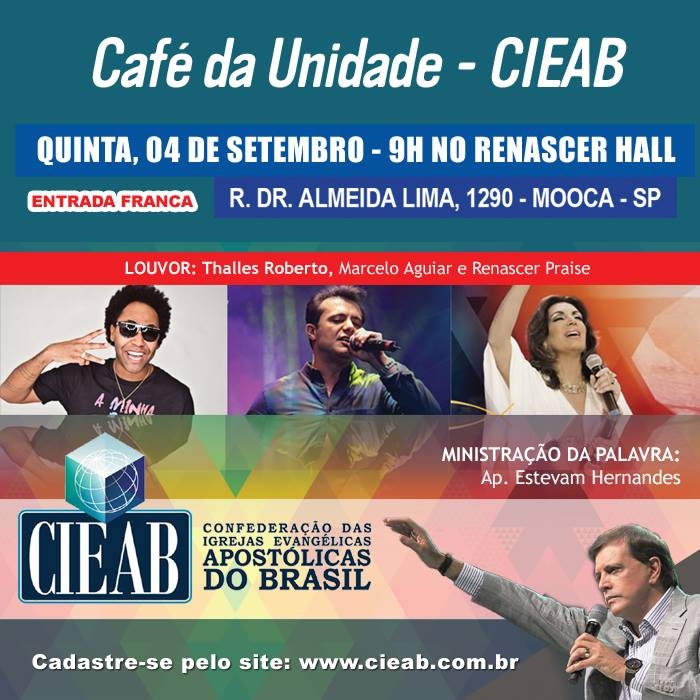 Thalles Roberto e Renascer Praise estarão no Café de Pastores da CIEAB