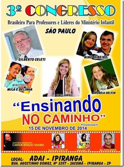 Congresso Brasileiro de Professores e Líderes do Ministério Infantil acontecerá em novembro