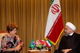 A Presidente do Brasil, Dilma Roussef, com o Presidente do Irã, Hassan Rohani, em Nova York (EUA). (Foto: Roberto Stuckert Filho/PR)