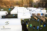 O hospital de campanha da Samaritan's Purse está desmontando suas instalações que estavam montadas no Central Park, em Nova York desde o dia 1º de abril. (Foto: Samaritan's Purse)