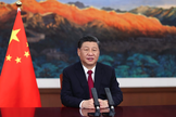 Presidente chinês Xi Jinping em discurso via vídeo no Fórum Boao para a Ásia em 2021. (Foto: AFP)