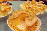 Bolo de laranja com brigadeiro de banana