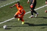 Leroy Fer comemora gol da Holanda contra o Chile, na Arena Corinthians, em São Paulo