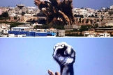 Explosão _ Faixa de Gaza _ arte 