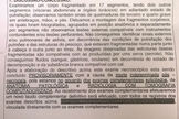 Parte de laudo sobre a morte do zelador Jezi