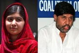 A paquistanesa Malala e o indiano Kailash Satyarthi, em fotos de 2014 e 1999, respectivamente