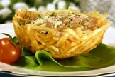 Cestinha de batata com arroz nobre