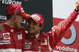 Michael Schumacher e Felipe Massa no pódio do GP da Europa de 2006 (Foto: Getty Images)
