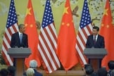 Presidentes dos EUA, Barack Obama, e da China, Xi Jinping