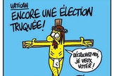 Capa da Charlie Hebdo, satirizando a escolha do papa