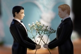Imagem Ilustrativa: Topo de bolo de um casamento homossexual.