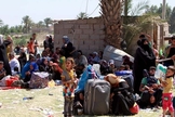 Moradores que fugiram de Ramadi