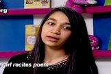 A menina recita poemas que incitam ódio à Israel para o público infantil.