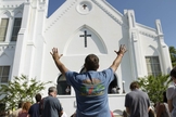 Culto na igreja Emanuel African Methodist Episcopal. (Foto: Brendan Smialowski/AFP)