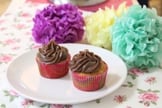 Cupcake de banana com cobertura de brigadeiro