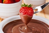 Fondue de chocolate light com creme de ricota