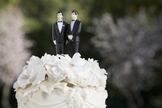 Topo de bolo exposto em um casamento entre pessoas do mesmo sexo. (Foto: Huffington Post)