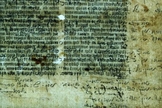 Anotações ocultas se misturam ao texto bíblico em uma Bíblia Latina de 1535. Imagem: Biblioteca Lambeth Palace