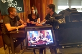 Felipe Seroque em entrevista com Alessandra e Ériko, proprietários da cozinha oriental Wasabi, para o programa da Web TV "Empreendendo com Sucesso". (Foto: Divulgação/Chegou a Hora Brasil)
