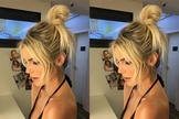 A atriz Julia Faria posa com seu messy bun. (Foto: Reprodução/Jobosco)