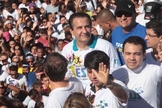 Pastor Silas Malafaia e Marcos Feliciano durante a Marcha Para Jesus, em 2013. (Foto: Rogério Cassimiro/UOL)