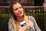 Priscila Seixas em entrevista ao Guiame na pré-estreia do filme "A Cabana". (Foto: Guiame/Marcos Paulo Correa)