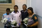 Vilson teve a alegria de ver sua esposa e filhos se batizando. (Foto: Reprodução).