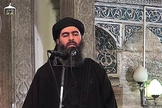 Lìder do Estado Islâmico, Abu Bakr al-Baghdadi em sua única aparição pública registrada. (Imagem: The Mirror)