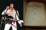 Bíblia pessoal de Elvis Presley traz anotações do cantor. (Imagem: Guiame)