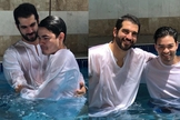 Yudi postou fotos de seu batismo nas redes sociais. (Imagens: Facebook)