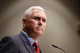 Mike Pence durante um discurso no Condado de Marion, em Indiana, nos EUA. (Foto: Michael Conroy/AP)