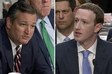 Senador Ted Cruz confrontou Mark Zuckerberg sobre censura política no Facebook. (Imagem: CBS)