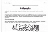 Atividade de "caligrafia" pedia que os alunos escrevessem declaração de fé islâmica. (Imagem: Teacher Created Resources)