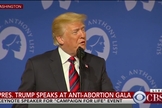 Trump participou de um evento solene contra o aborto na última terça-feira. (Imagem: CBS)