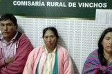 Percy Quispe (esquerda), Marcelina Suane (centro) e Aurelia Quispe (direita), foram acusados de assassinar a mãe. (Foto: Daily Mail)