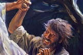 Pintura ilustra experiência sobrenatural de Jacó, lutando com o Anjo do Senhor para receber sua bênção. (Imagem: A Tenda na Rocha)