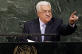 Presidente da Autoridade Palestina, Mahmoud Abbas, na Assembleia Geral das Nações Unidas. (Foto: AP/Seth Wenig)