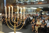 Sobreviventes radicados no Brasil participam de solenidade em homenagem às vítimas do Holocausto em 2018. (Foto: Eliana Assumpção)