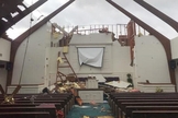 Tempestade arrancou o telhado da Igreja Batista Monte Sião, nos EUA. (Foto: Reprodução/Facebook)