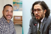 Claudemiro Ferreira (à esquerda) tem orado pela conversão de Jean Wyllys (à direita). (Imagem: Guiame / Edição)