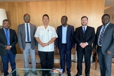 Tomegah Messanvi - Diretor da AfroChamber, Antônio Carlos de Salles Menezes - Embaixador do Brasil no Togo, Sr. Lucien Eyana Edjaide - encarregado de negócios da Embaixada do Togo no Brasil e Rui Mucaje -Presidente da Afrochamber (Foto: Arquivo pessoal)