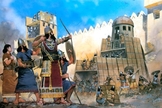 Pintura ilustra batalha na qual a Babilônia conquistou Jerusalém. (Imagem: explorandolafe)