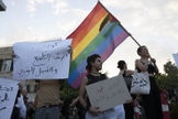 Militantes LGBT palestinos fazem protesto na cidade de Haifa, Israel. (Foto: Oren Ziv/Activestills.org)