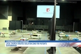 Ministério de Jovens do ‘Christian Compassion Center’ foi transformado em abrigo para pessoas com coronavírus. (Foto: Fox 28)